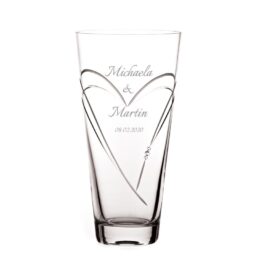 Hearts vrátane gravírovania - 25cm konická váza - Italianno