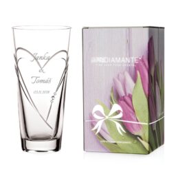 Hearts vrátane gravírovania - 25cm konická váza - Italianno