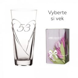 Srdcia - gravírovaná 25cm váza