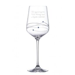 Spiral víno s modrými Swarovski kamienkami - vlastné gravírovanie