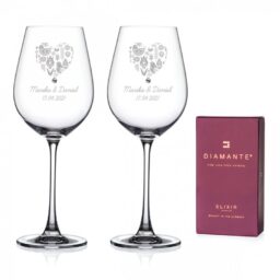 Folklór Hearts - vínové poháre s gravírovaním