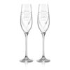Dva Hearts svadobné poháre na šampanské - vrátane gravírovania písmom Parisienne