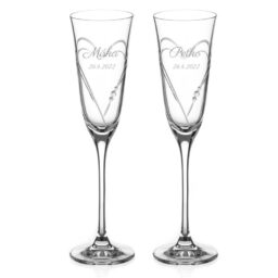 Beloved Hearts - dva svadobné poháre na šampanské