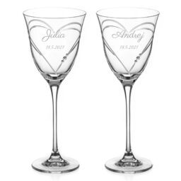 Beloved Hearts - dva svadobné poháre na víno