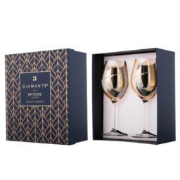 Gold Silhouette pár na červené víno s gravírovaním