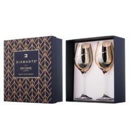 Gold Silhouette pár na biele víno s gravírovaním