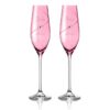 Pink Silhouette pár svadobných pohárov na šampanské s gravírovaním – Parisienne