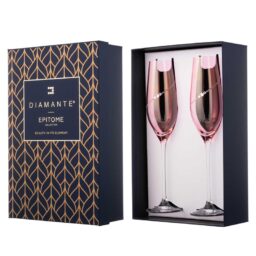 Pink Silhouette pár svadobných pohárov na šampanské s gravírovaním – Parisienne