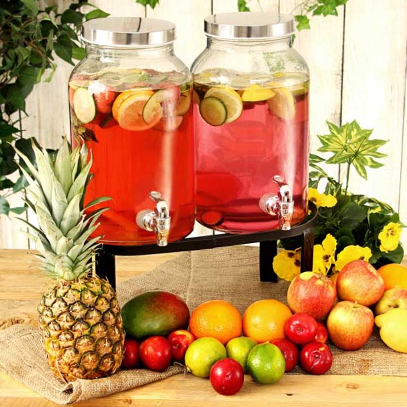 Sklenené nádoby na nápoje - s dávkovačom